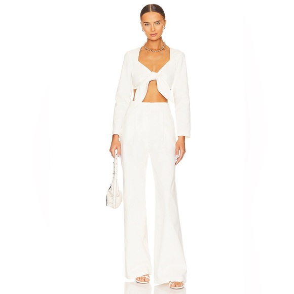 Selmacilek High Rise Pleated Women’s Pant in White (Ecru Brand Color) - Picture 2 of 9